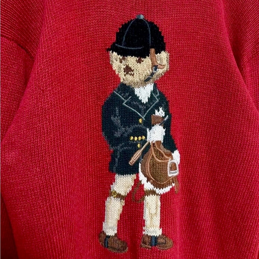 1990s Ralph Lauren Sport Equestrian Bear Pullover - Picture 4 of 5